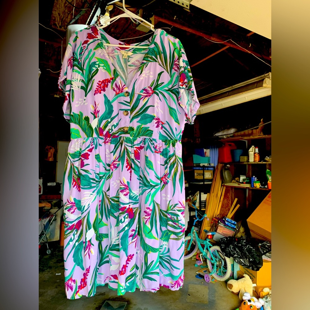 1X floral dress